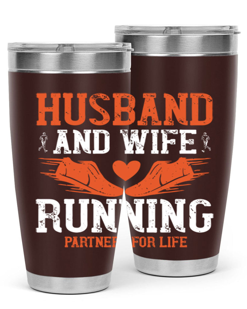 husband and wife running partners for life 41#- running- Tumbler