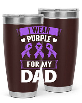 i wear purple for dad 170#- alzheimers- Tumbler