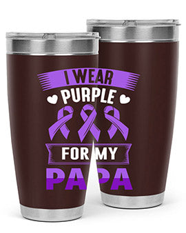 i wear purple for papa 174#- alzheimers- Tumbler