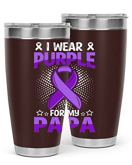 i wear purple for papa 175#- alzheimers- Tumbler