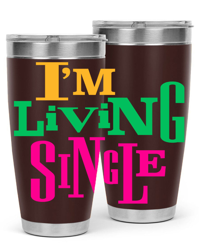 im living single 108#- black words phrases- Cotton Tank