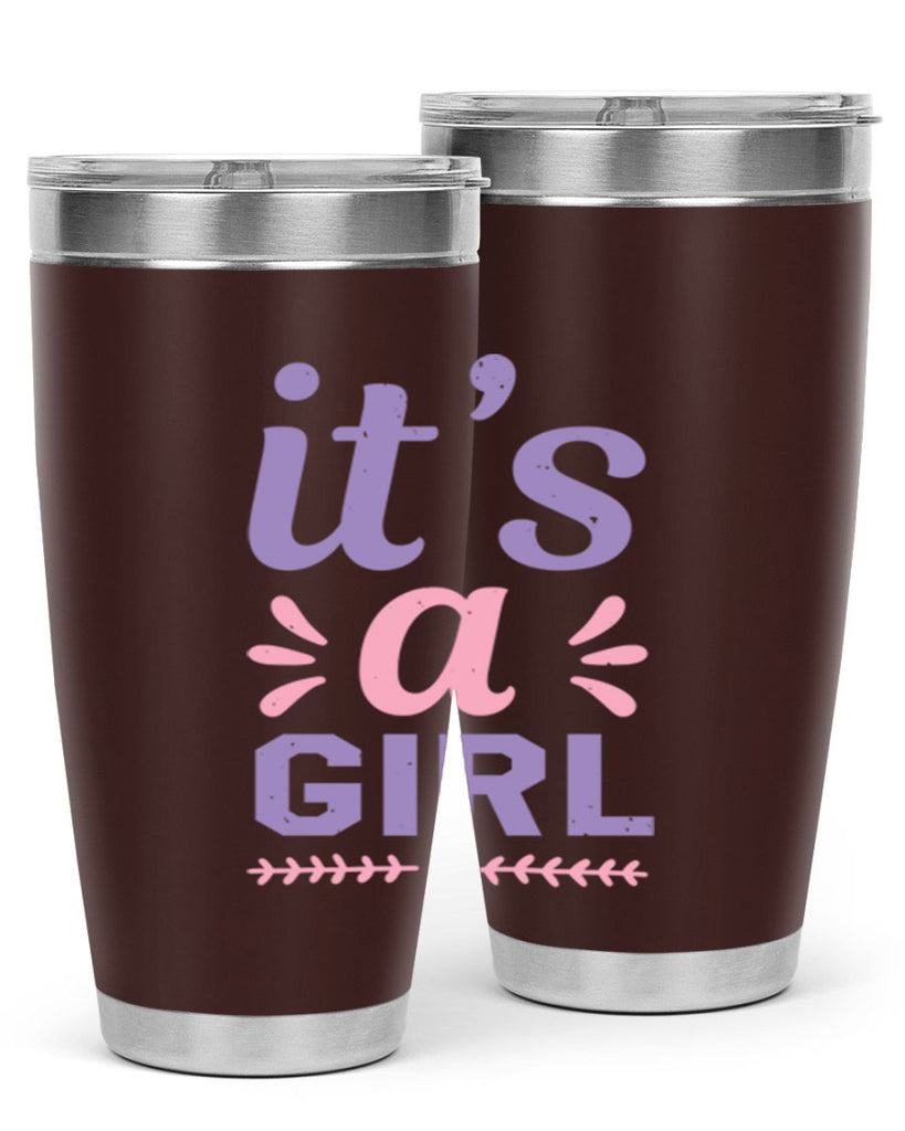 its a girl Style 32#- baby shower- tumbler