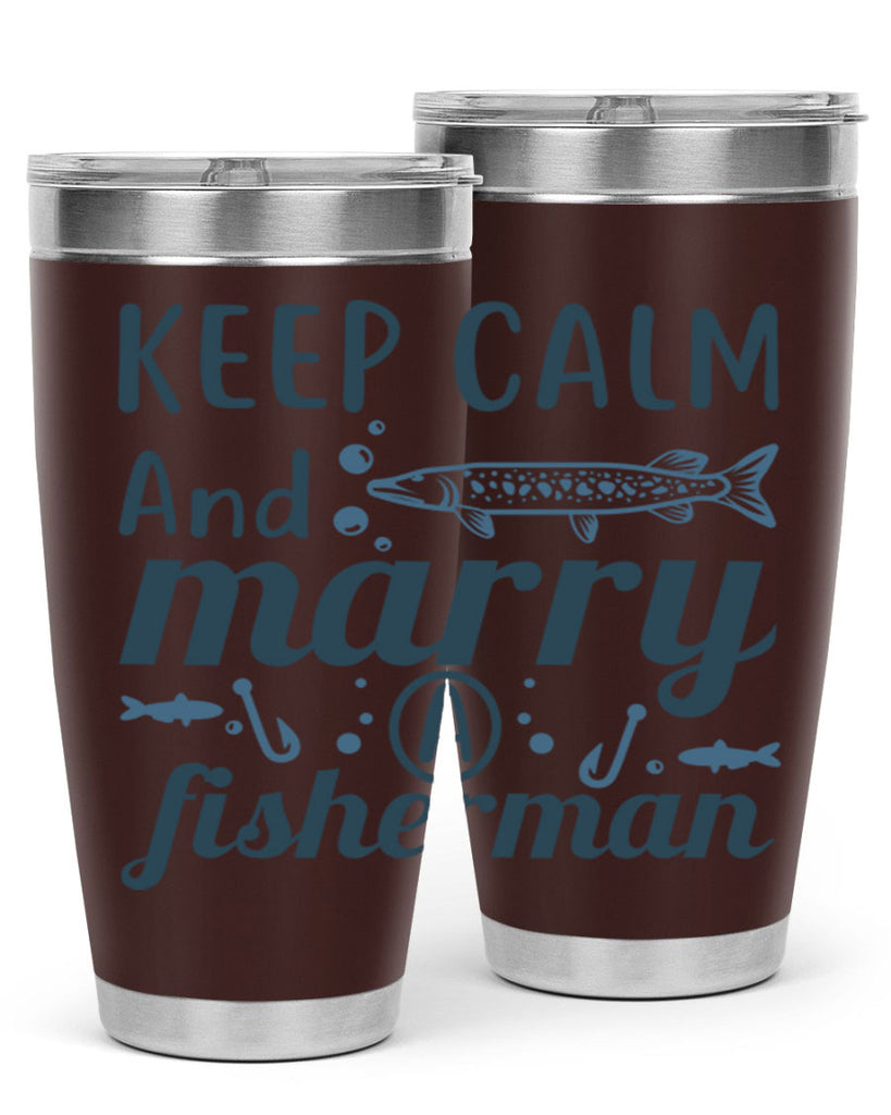 keep calm and merry 66#- fishing- Tumbler