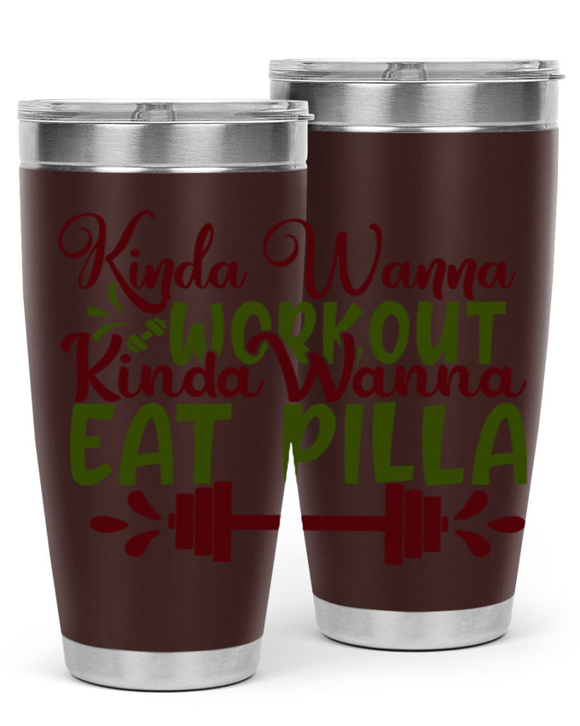 kinda wanna workout kinda wanna eat pilla 38#- gym- Tumbler