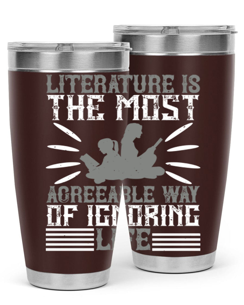 literature is the most agreeable way of ignoring life 61#- reading- Tumbler