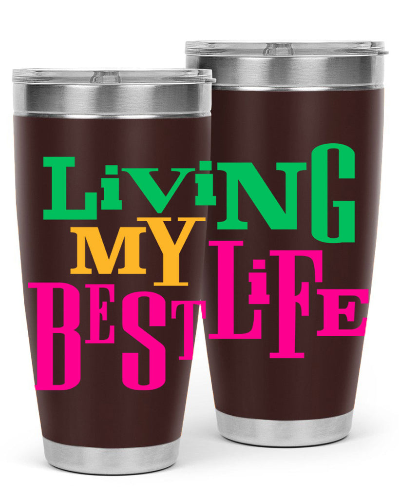 living my best life 96#- black words phrases- Cotton Tank
