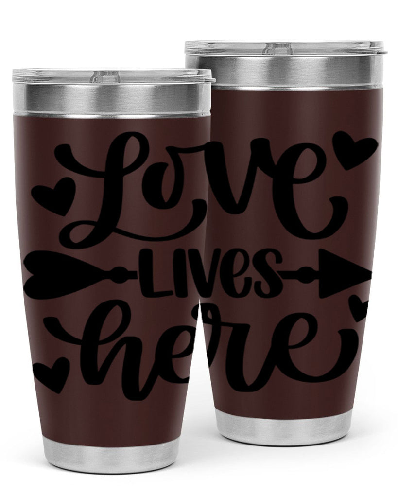 love lives here 7#- home- Tumbler