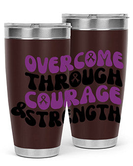 overcome through courage strength 204#- alzheimers- Cotton Tank