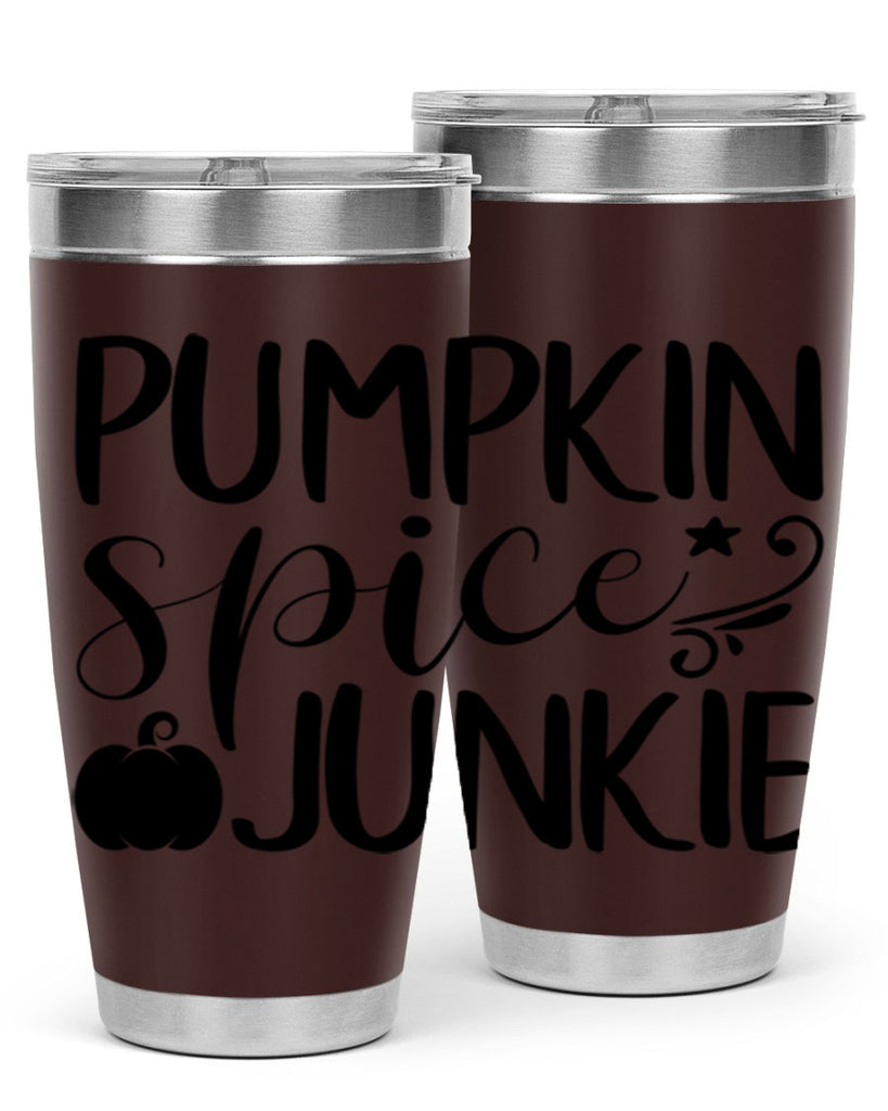 pumpkin spice junkie 548#- fall- Tumbler