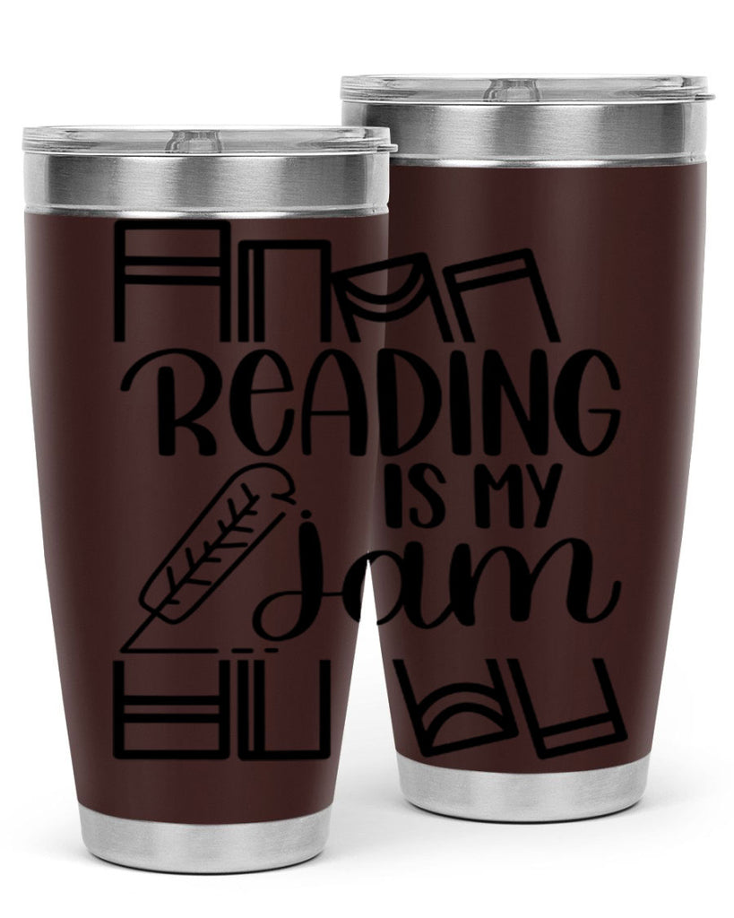 reading is my jam 29#- reading- Tumbler