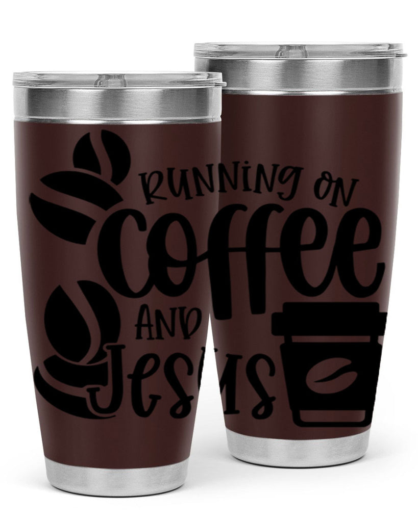 running on coffee and jesus 38#- coffee- Tumbler