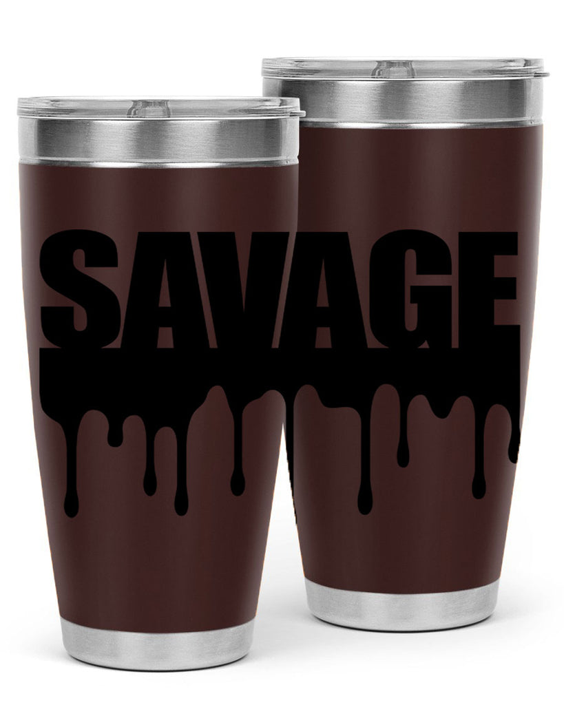 savage drip 41#- black words phrases- Cotton Tank