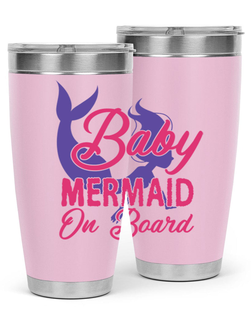 Baby Mermaid On Board 24#- mermaid- Tumbler