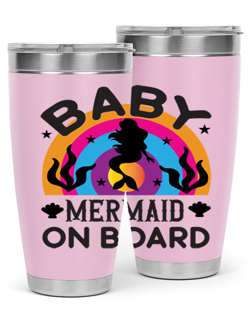 Baby mermaid on board 37#- mermaid- Tumbler