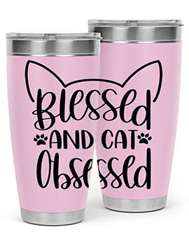 Blessed And Cat Obsessed Style 79#- cat- Tumbler