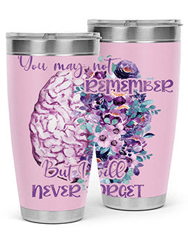 Brain Floral AlzheimerS Awareness 128#- alzheimers- Tumbler