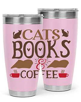Cats Books Coffee Style 9#- cat- Tumbler