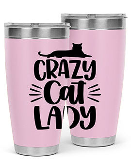 Crazy Cat Lady Style 92#- cat- Tumbler