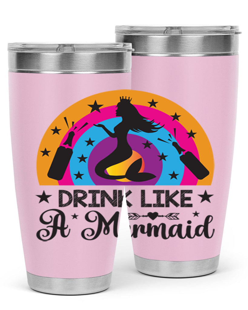 Drink like a mermaid 150#- mermaid- Tumbler