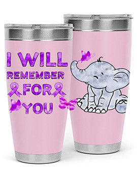 Elephant I Will Remember For You 132#- alzheimers- Tumbler