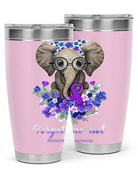 Forget me not Alzheimers Awareness Elephant Flower 150#- alzheimers- Tumbler