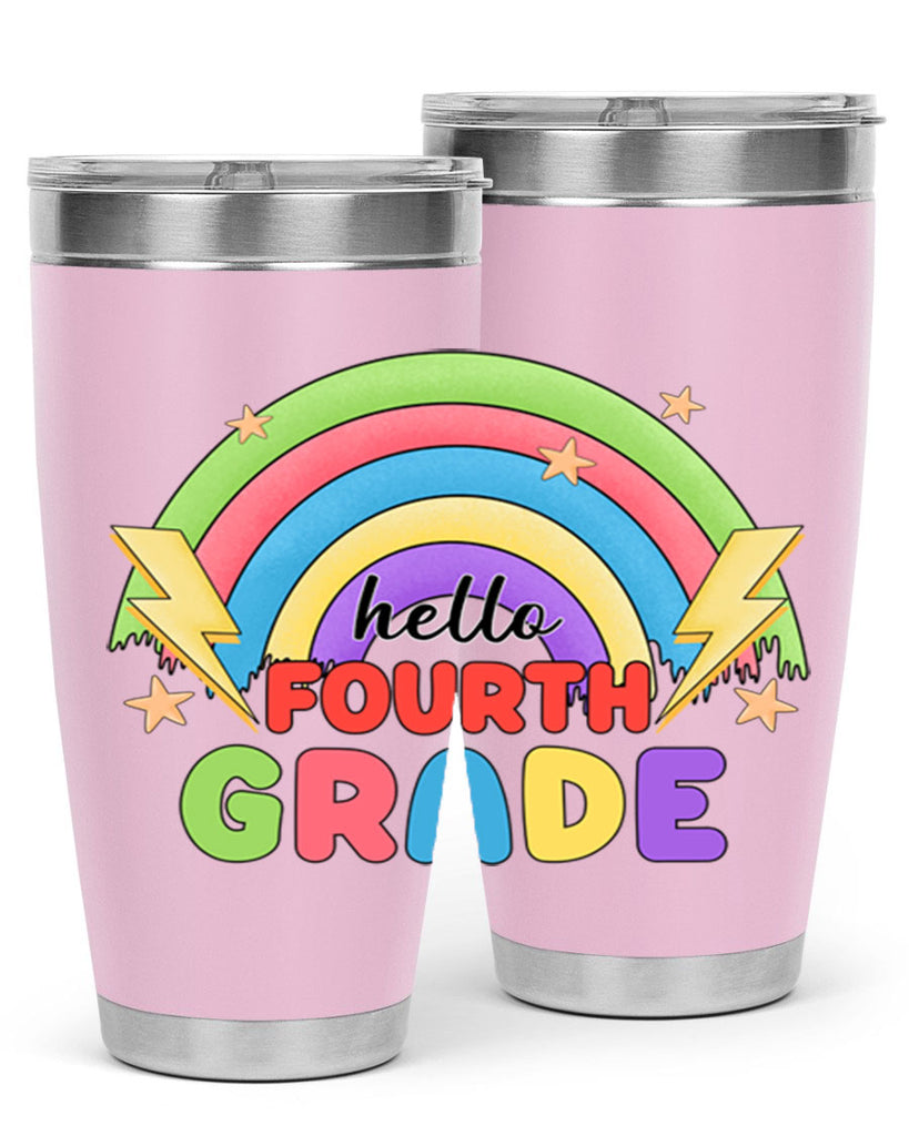 Hello 4th Grade Rainbow 13#- 4th  grade- Tumbler