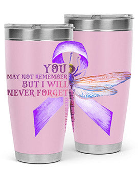 I Will Never Forge Alzheimer Awareness 179#- alzheimers- Tumbler