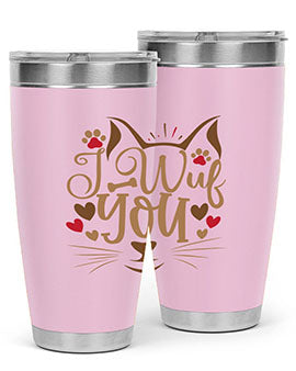 I Wuf You Style 16#- cat- Tumbler