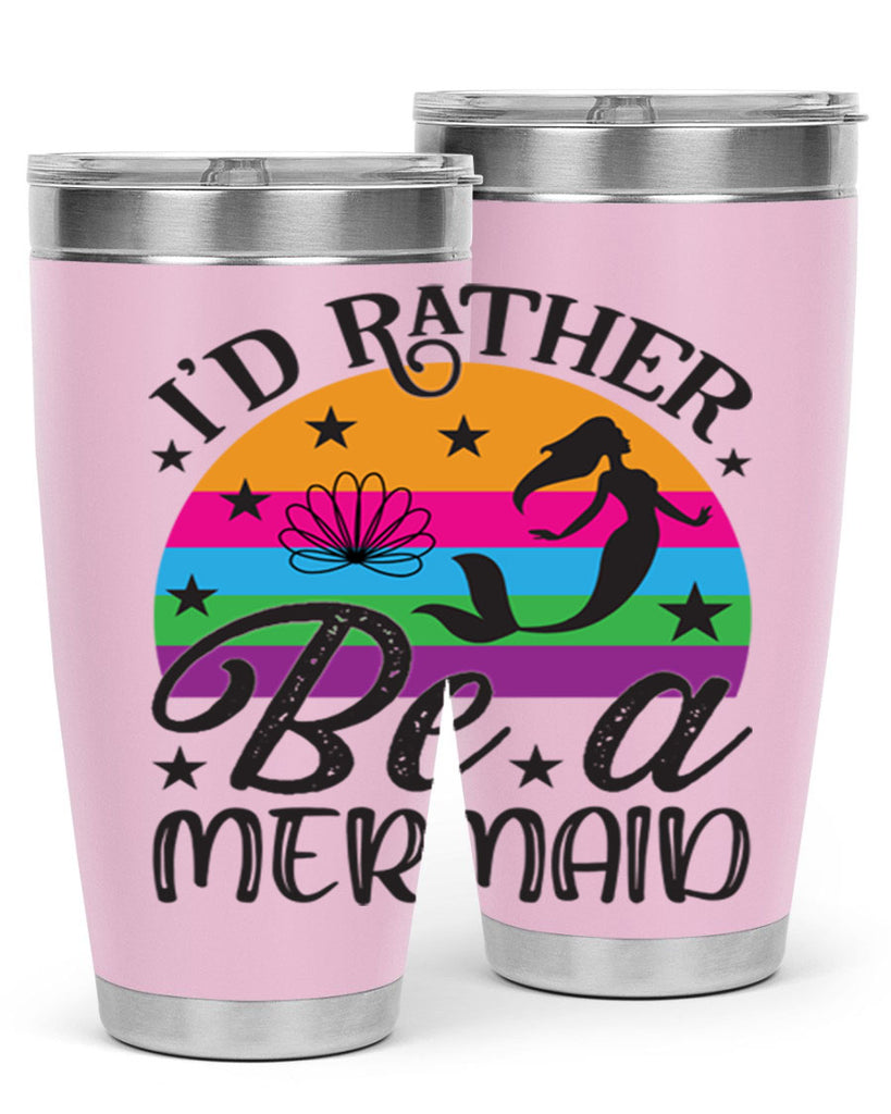 Id rather be a mermaid 236#- mermaid- Tumbler