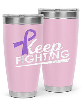 Keep Fighting Alzheimers Epilepsy Warrior Awareness Ribbon 189#- alzheimers- Cotton Tank