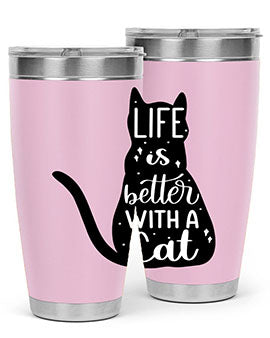 Life Is Better With A Cat Style 98#- cat- Tumbler