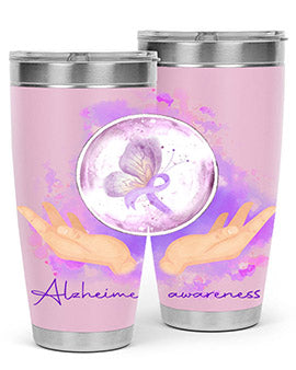 Love Purple Ribbon AlzheimerS Awareness 193#- alzheimers- Tumbler