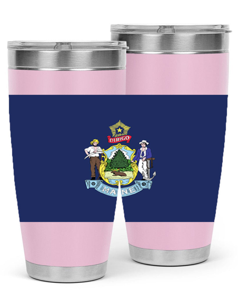 Maine 33#- Us Flags- Tumbler