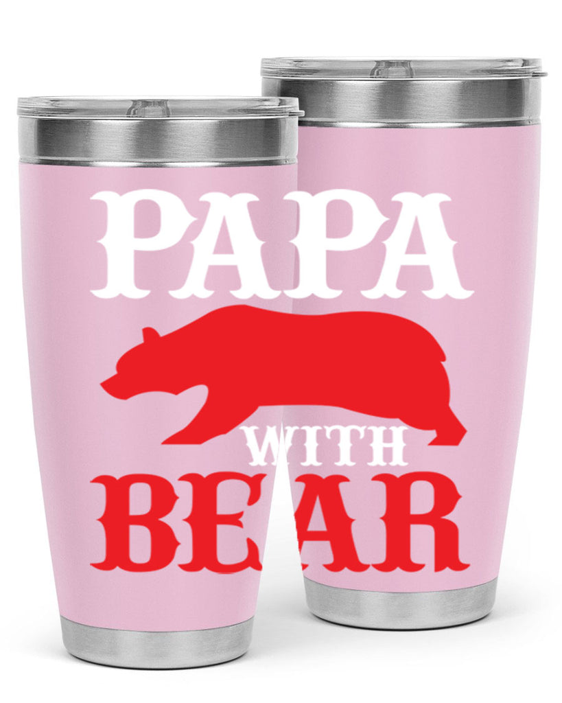 PAPA WITH BEAR 111#- grandpa - papa- Tumbler
