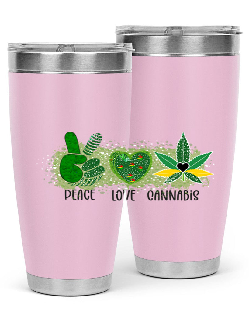 Peace Love Cannabis 215#- marijuana- Tumbler