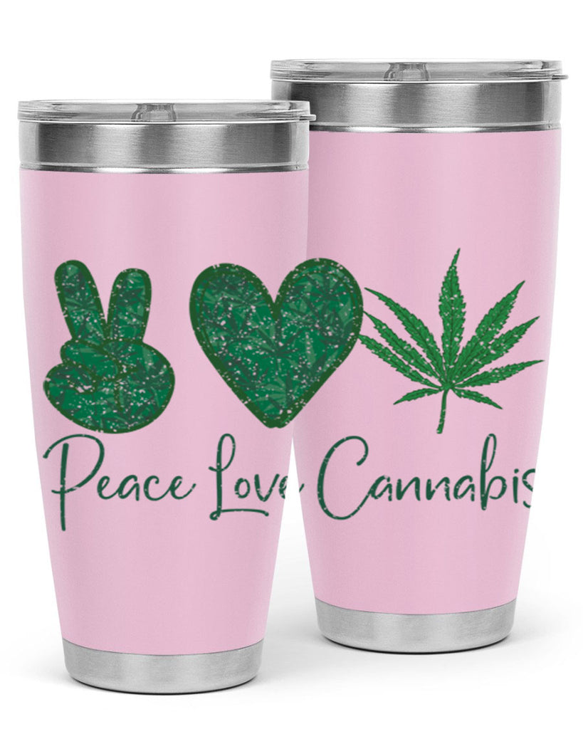 Peace Love Cannabis Sublimation 217#- marijuana- Tumbler