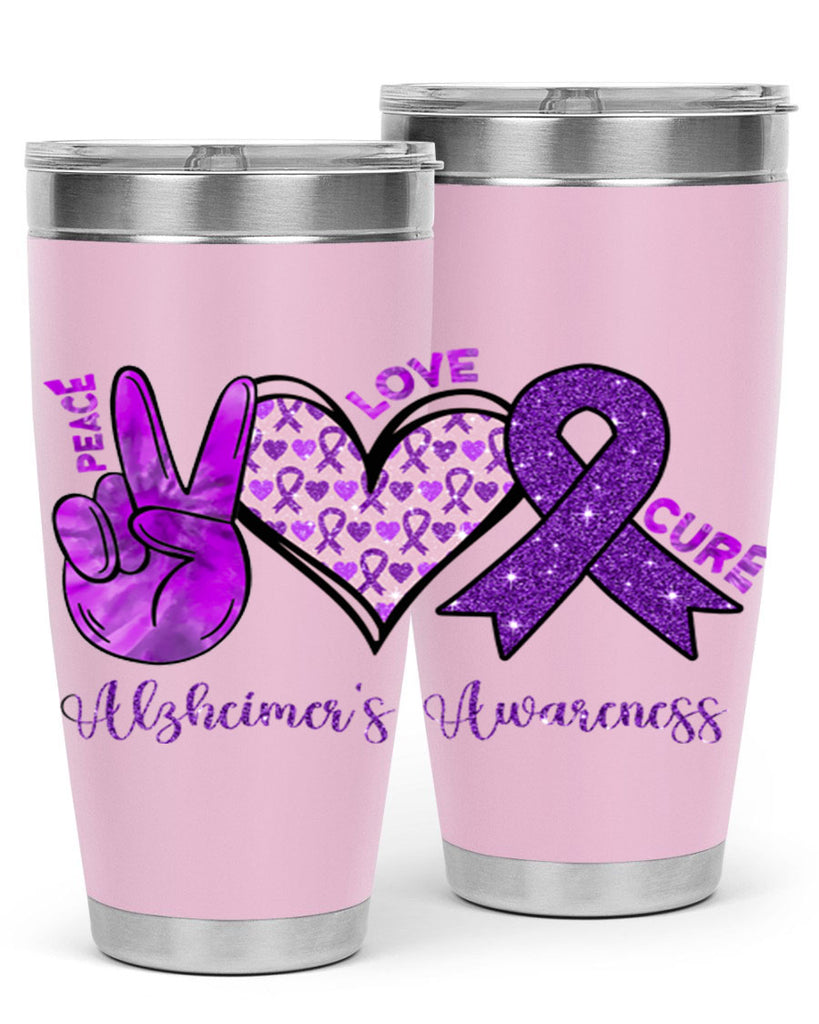 Peace Love Cure Alzheimer Awareness 205#- alzheimers- Cotton Tank