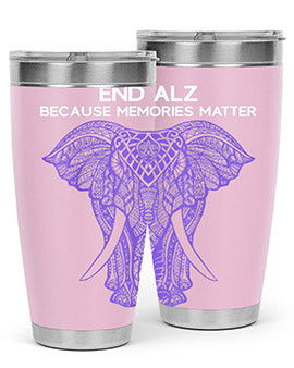 Purple Elephant Alzheimer Awareness 211#- alzheimers- Tumbler