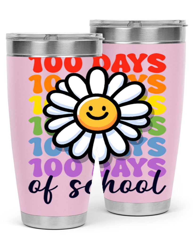 Retro Flower 100 Days Of 56#- 100 days of school- Tumbler