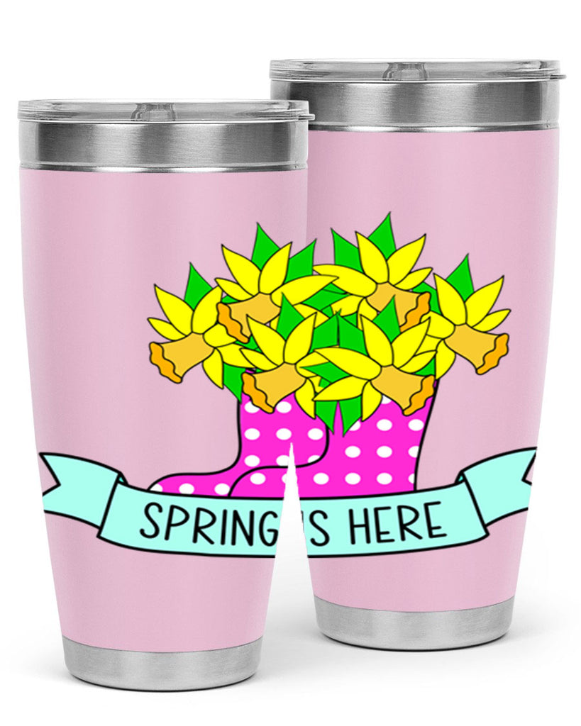 Spring is here daffodil rainboots442#- spring- Tumbler