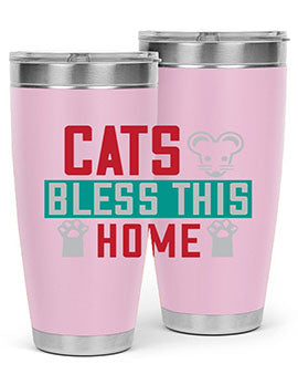 cats bless this home Style 36#- cat- Tumbler