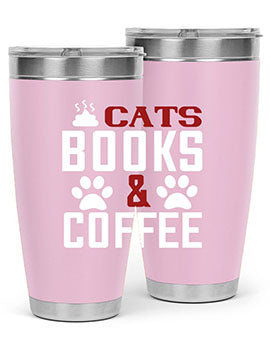 cats books and coffee Style 38#- cat- Tumbler