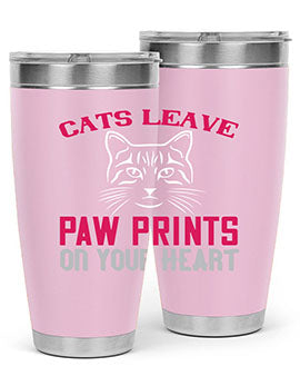cats leave paw prints on your heart Style 39#- cat- Tumbler