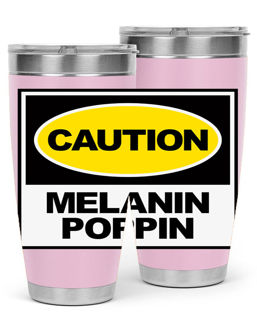 caution melanin poppin 188#- black words phrases- Cotton Tank