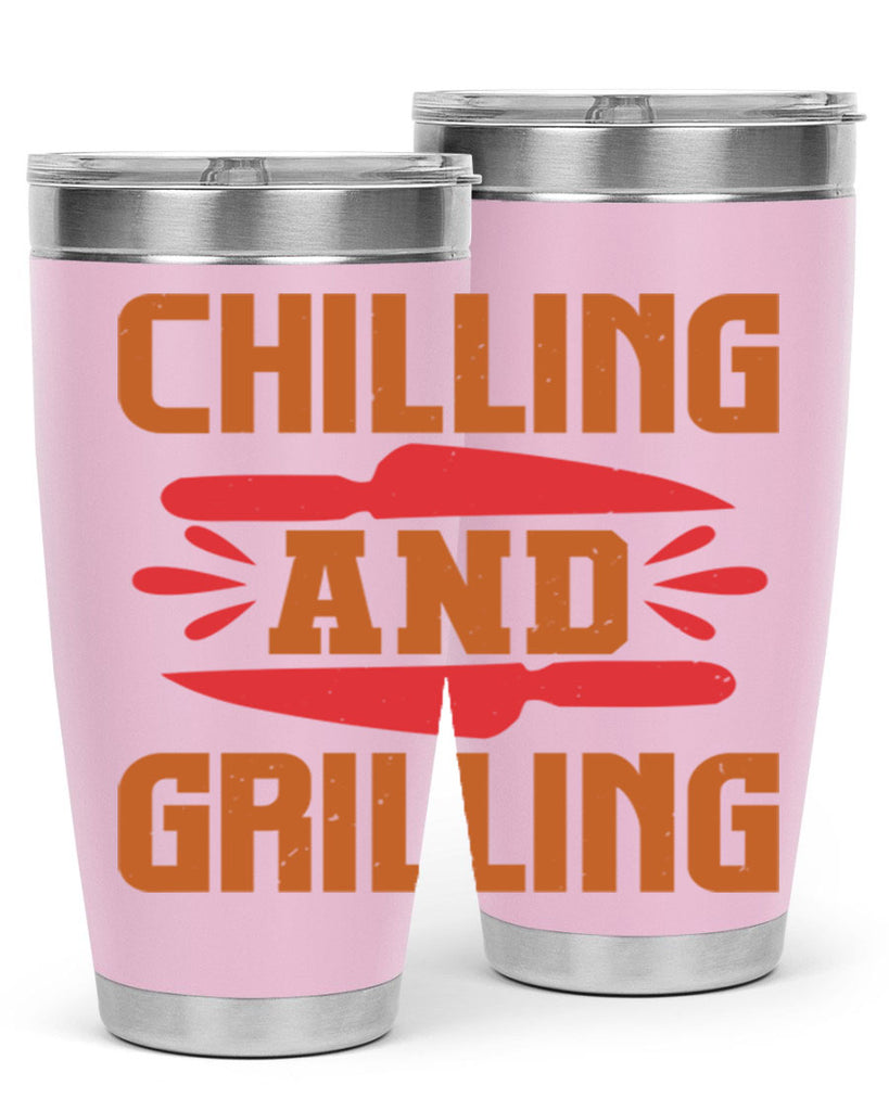 chilling and grilling 48#- bbq- Tumbler