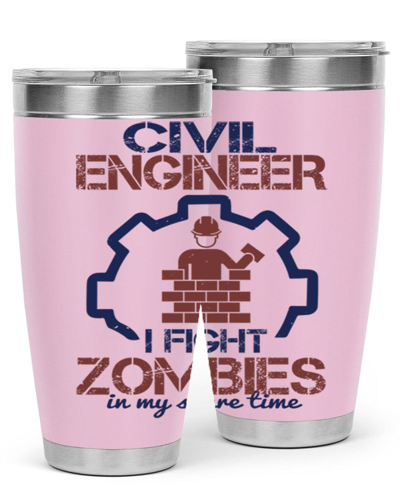 civil engineer i fight zombies in my spare time Style 25#- engineer- tumbler