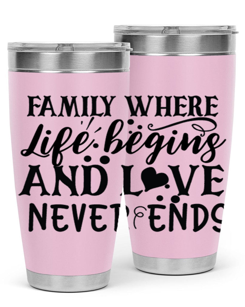 family where life begins and love never ends 33#- family- Tumbler