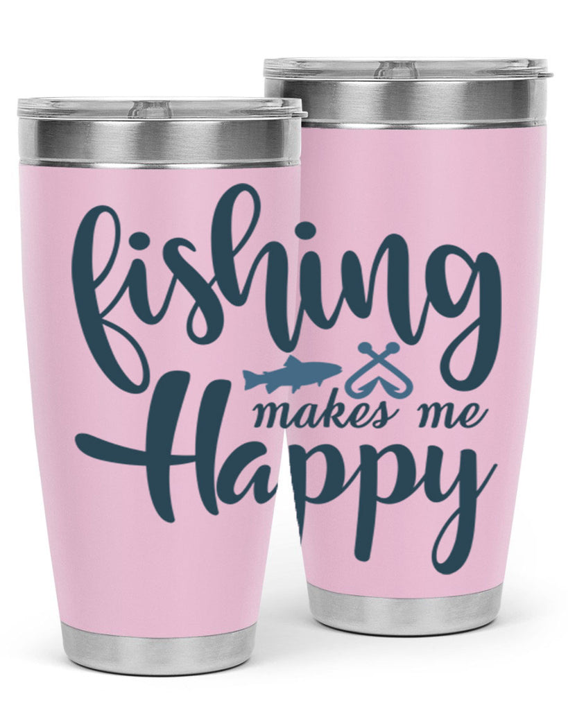 fishing makes me happy 136#- fishing- Tumbler