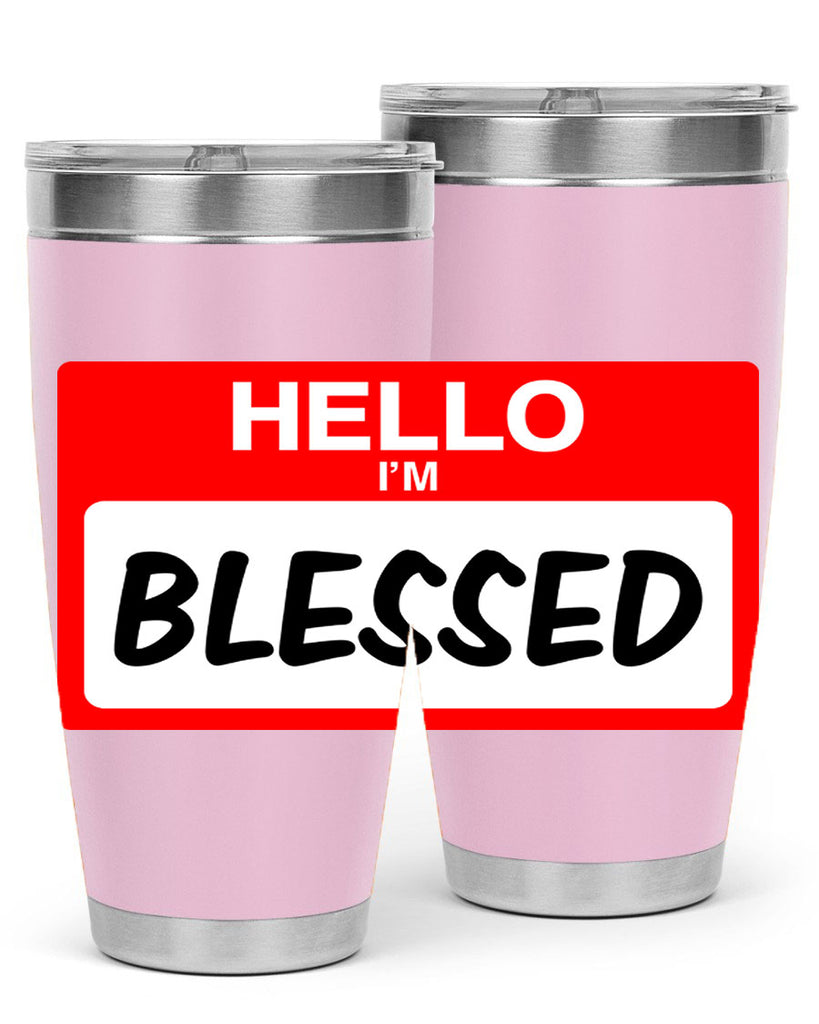 hello im blessed 133#- black words phrases- Cotton Tank