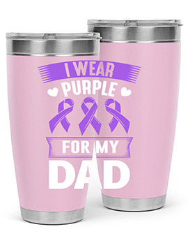 i wear purple for dad 170#- alzheimers- Tumbler